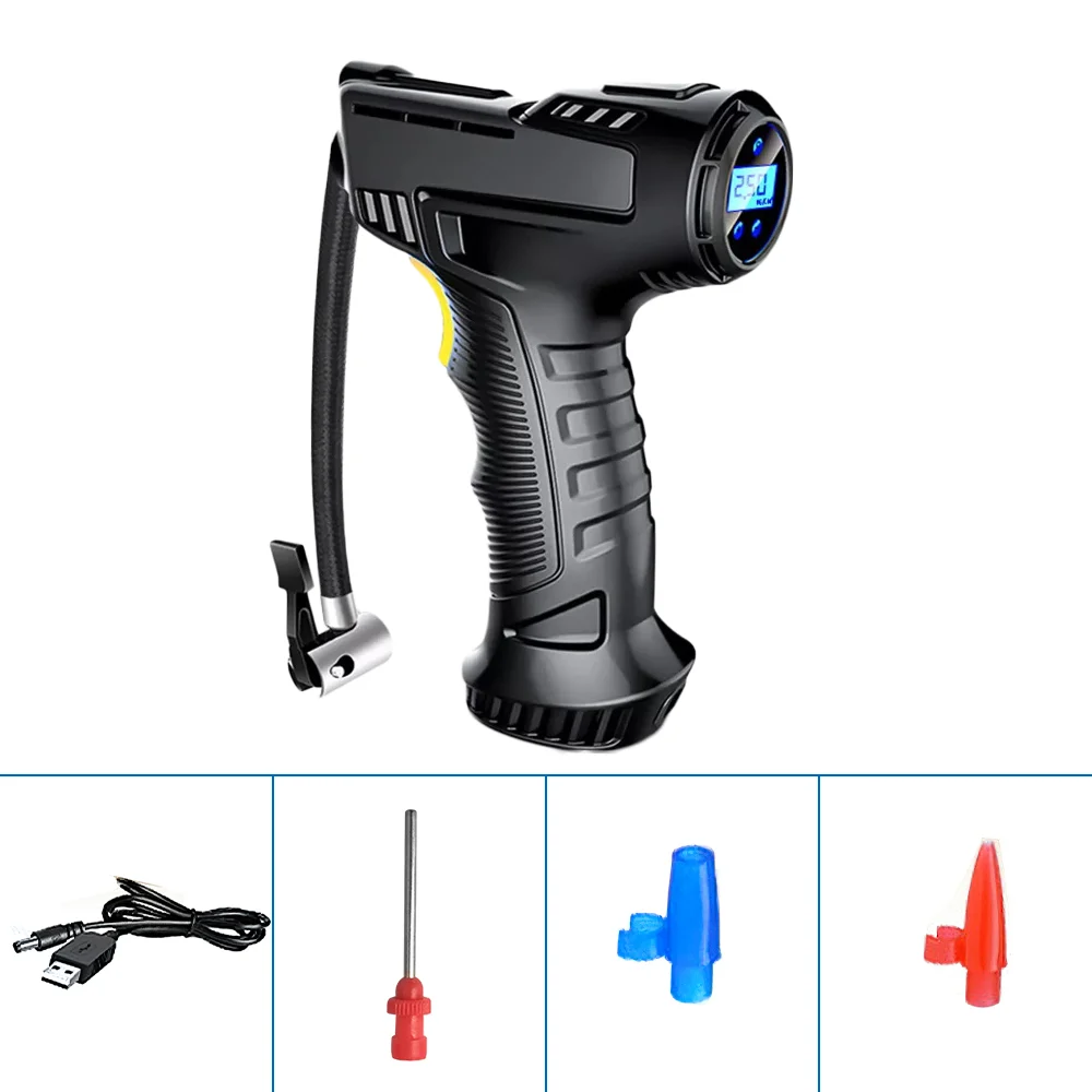 Compresor Auto si Moto cu Acumulator inclus, portabil, multifunctional 120W [5]