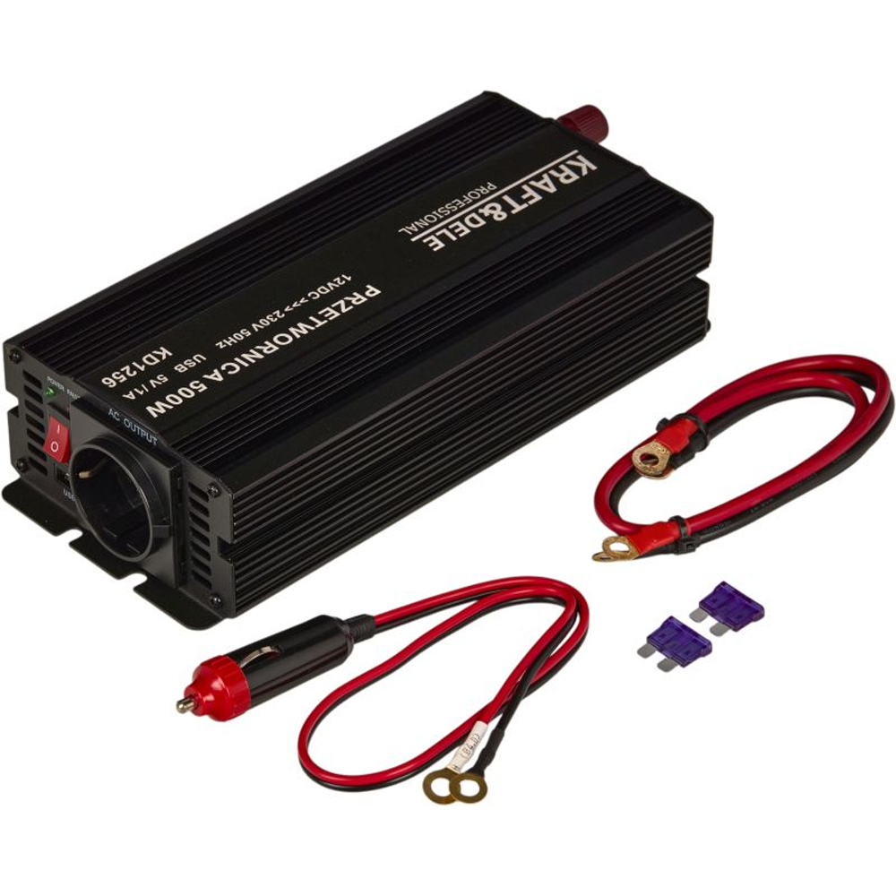 Convertor de tensiune 12V la 230V, 500 W continuu, 1000 W vârf, sinus pur, USB, KD1256 [2]