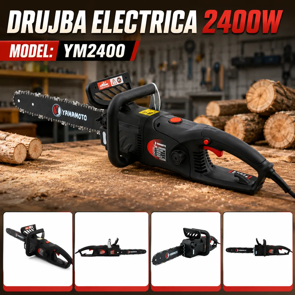 Drujbă electrică 2400W, lamă 40 cm / 16", viteză lanț 14 m/s, YM2400 [5]