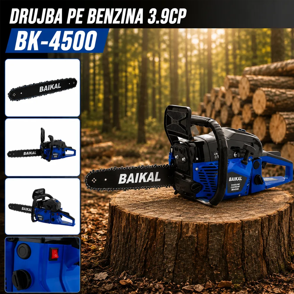 Drujbă pe benzină 3,9 CP, lamă 40 cm, lanț 0.325", 64 pinteni, BK-4500 [5]