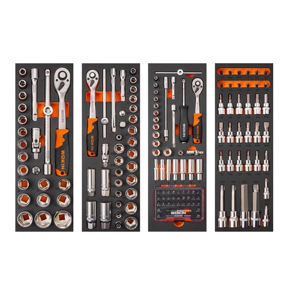 Dulap mobil de atelier cu 285 de scule, 7 sertare, role, set complet pentru mecanică și service, 159720 [2]