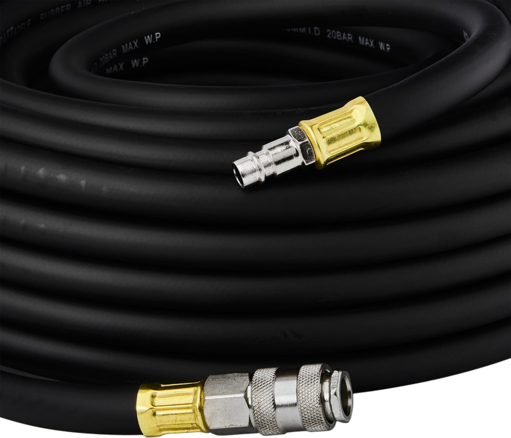 Furtun Pneumatic din Cauciuc 10m, 10x17mm, Presiune 20 Bar, Sertizat cu Cuple Rapide, Rezistent la Ulei și Îngheț [2]