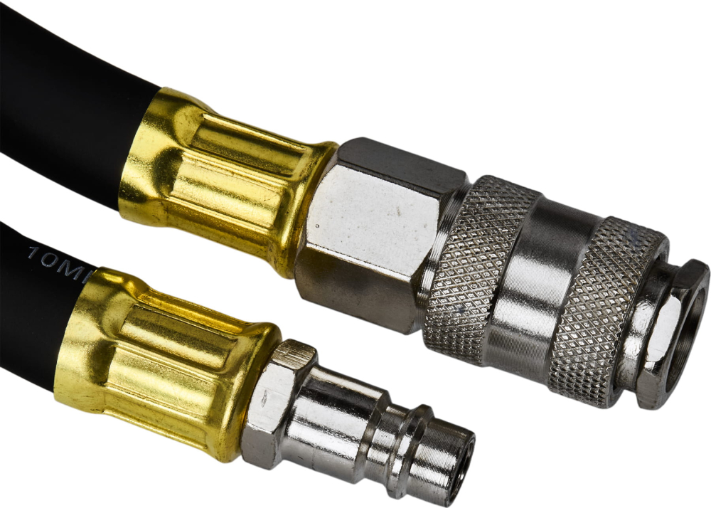 Furtun Pneumatic din Cauciuc 20m, 10x17mm, Presiune 20 Bar, Sertizat cu Cuple Rapide, Rezistent la Ulei [10]