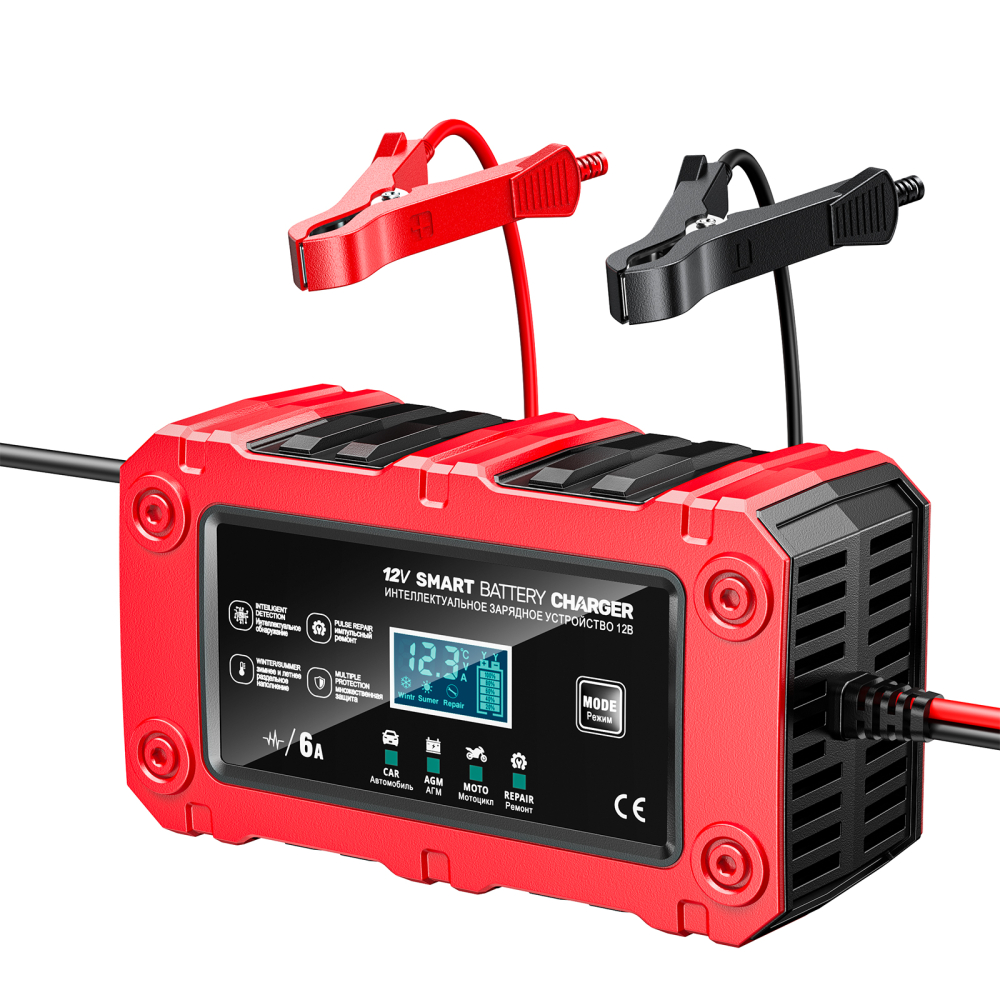 Redresor Baterie Auto si Moto 12V 6A, Incarcare Inteligenta in 7 Etape, Display LCD, Mentenanta pentru Baterii AGM, GEL, WET, SLA [3]