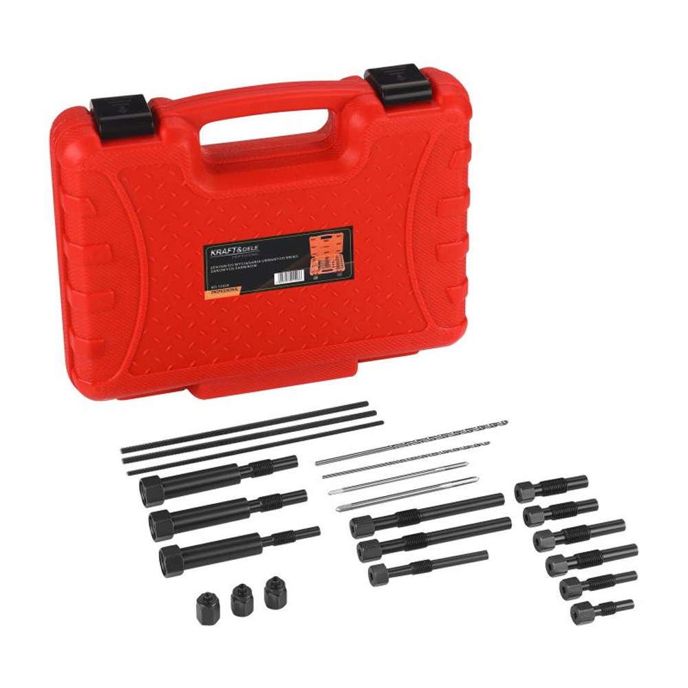 Kit demontare bujii incandescente, 22 piese, extractoare, adaptoare și burghie, KD12529 [2]