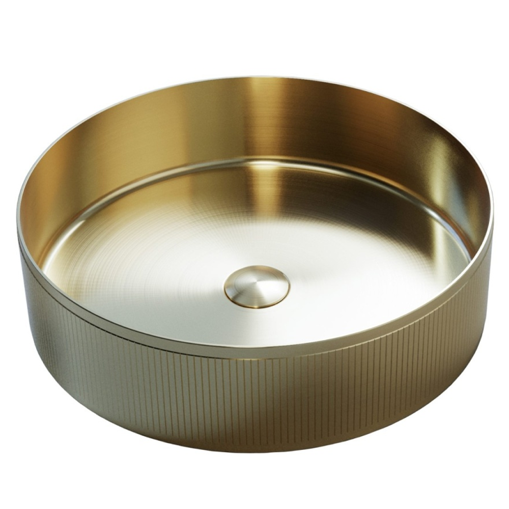 Lavoar de baie rotund din inox, 40 x 40 x 12 cm, montaj pe blat, HD400 (5 ANI GARANȚIE) [2]