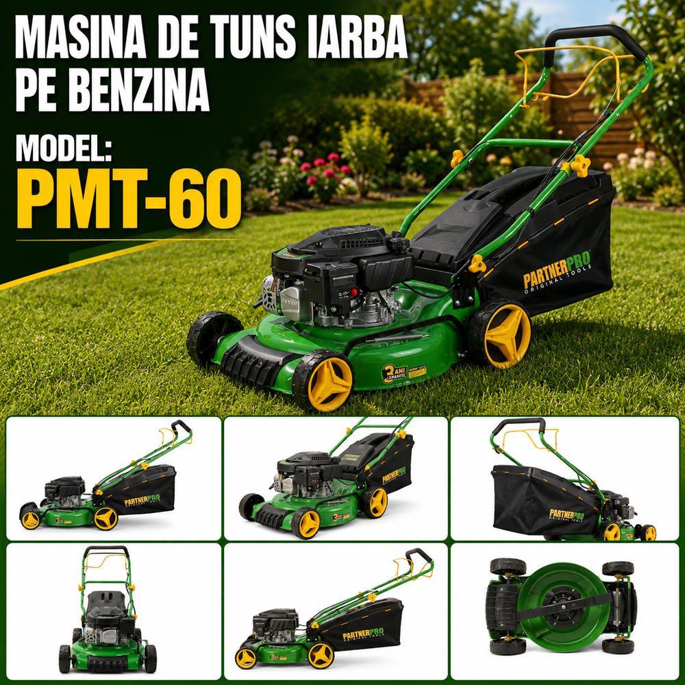 Mașină de tuns iarba pe benzină, autopropulsată, 144,3 cm³, 2,5 kW, tăiere 460 mm, colector 60 L, PMT-60 [6]
