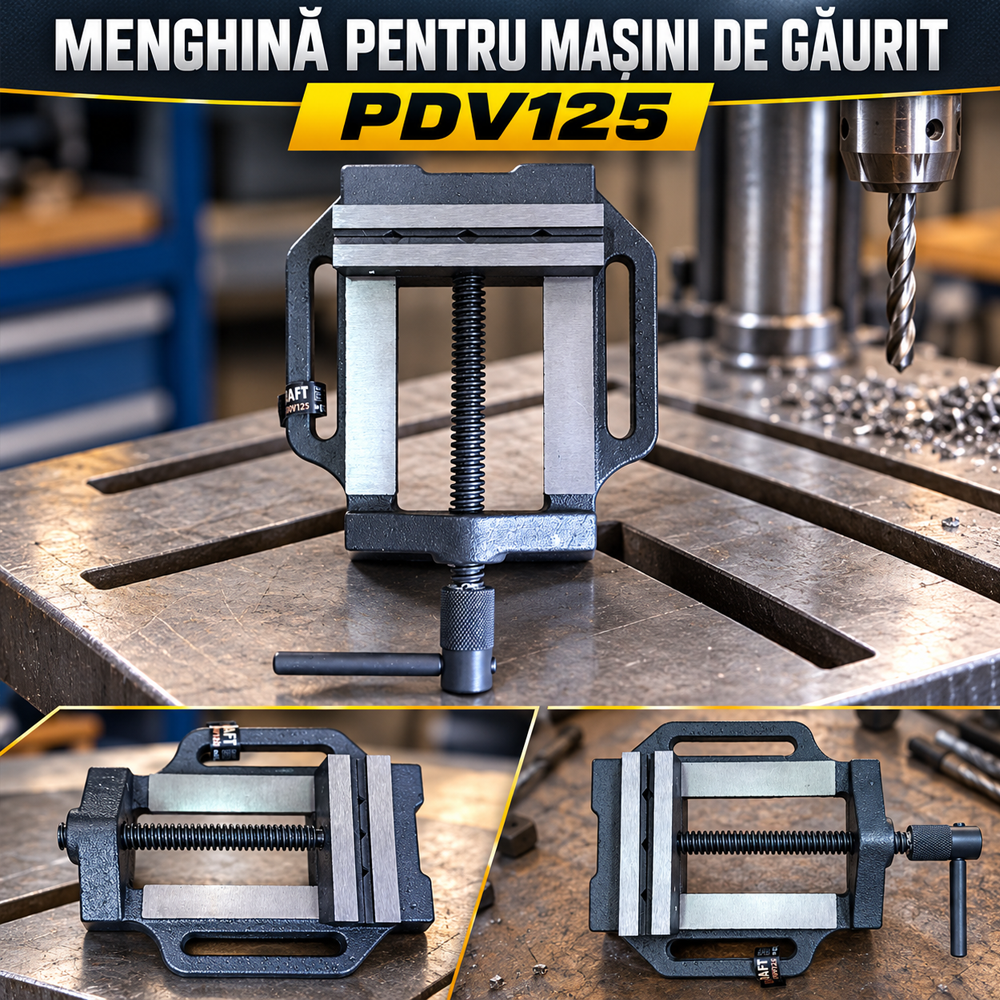 Menghină pentru mașini de găurit, lățime prindere 125 mm, deschidere maximă 60 mm, PDV125 [4]