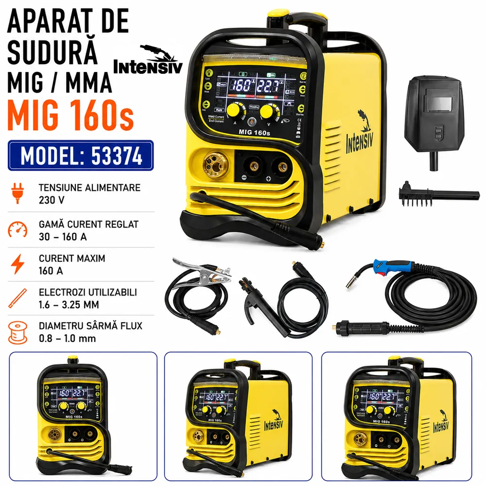 Invertor de sudură MIG-MAG și MMA 160A, pentru sudare cu gaz sau sârmă FLUX, MIG 160s [4]