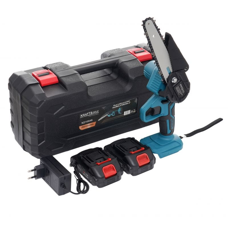 Mini Drujbă Electrică cu 2 Acumulatori 21V, Lamă 6 Inch (15 cm) și Valiză Transport [15]