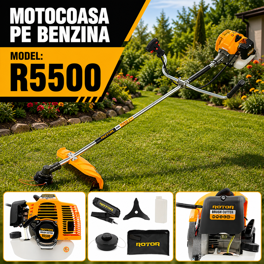 Motocoasă pe benzină 52CC, 2T, 4,7CP , 10.000 rot/min, tăiere 400 mm, R5500 [5]