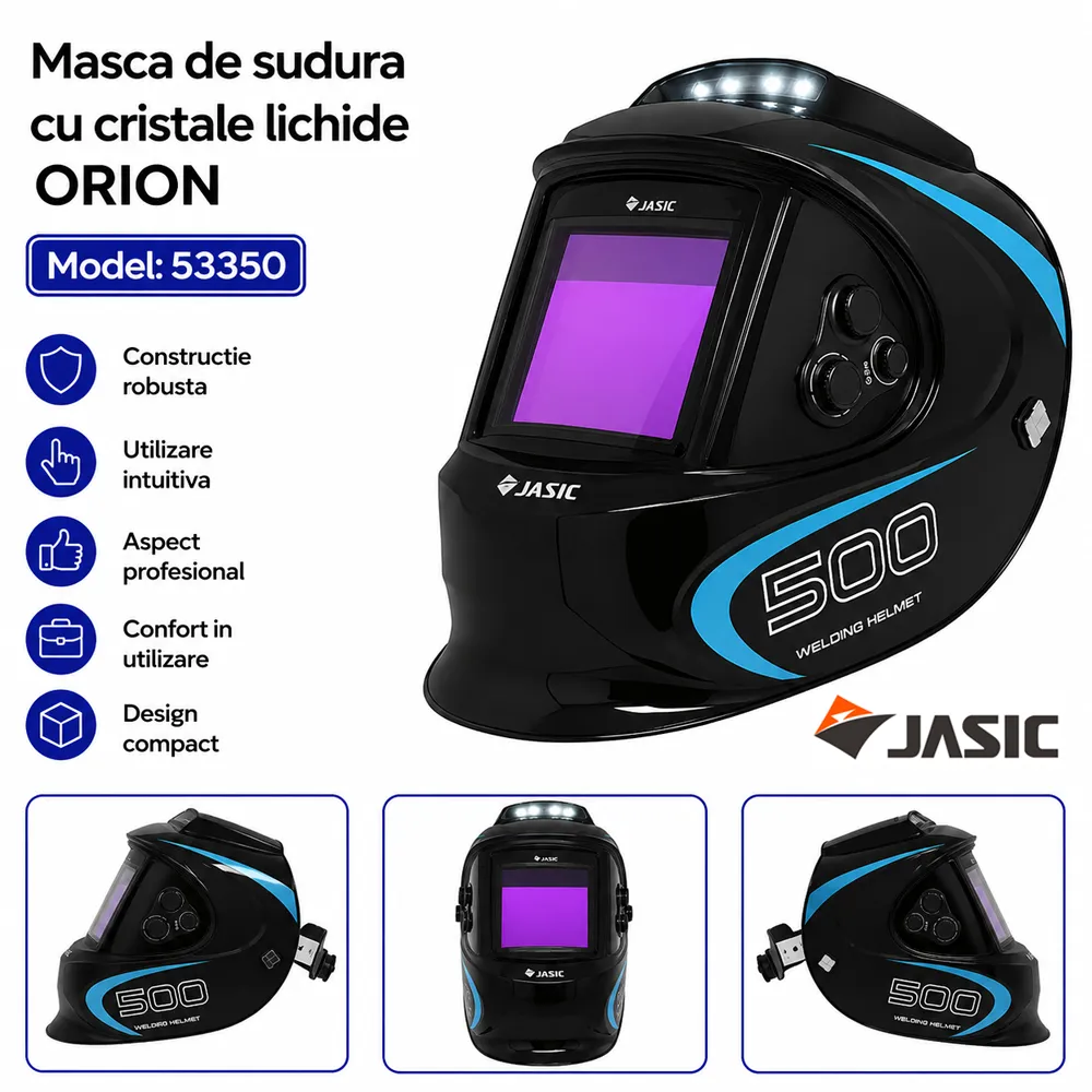 Mască automată de sudură cu 4 senzori, ventilator, lumină LED și filtru DIN 5–13, ORION [4]