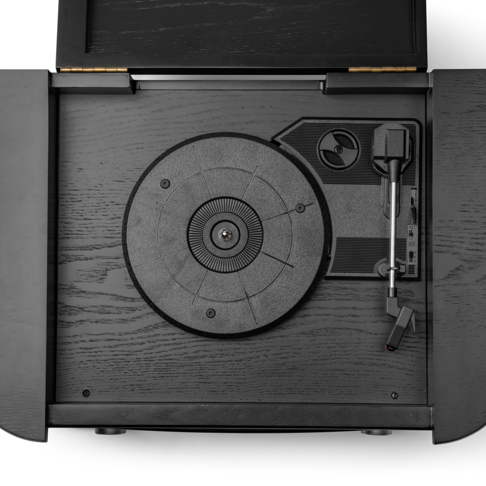 Pick-up cu CD, Casetofon și Bluetooth, 8W RMS, Vintage - Maro/Lemn [3]