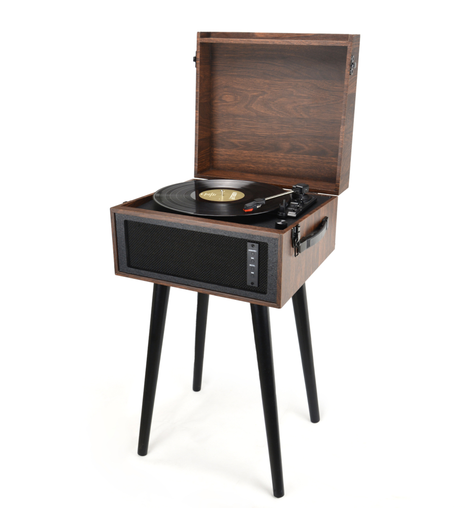 Pick-up Retro cu Picioare din Lemn, Bluetooth Dual IN/OUT, USB, Card SD și Difuzoare Integrate [2]