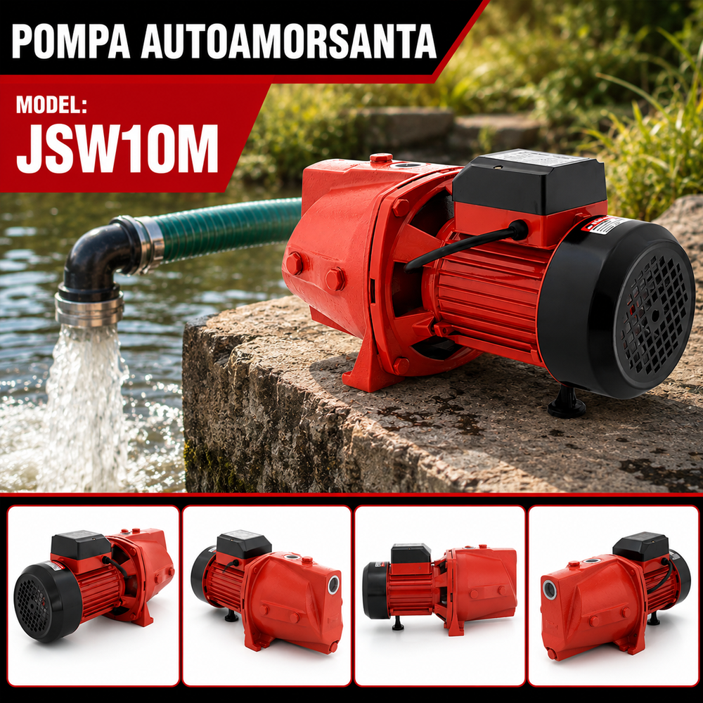 Pompă autoamorsantă 1000W, debit 80 l/min, refulare 45 m, aspirație 9 m, JSW10M [5]