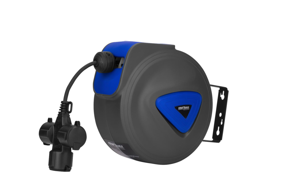 Prelungitor electric cu tambur, 10 m, cablu 3x1.5 mm, priză cu protecție copii, montare pe perete [2]