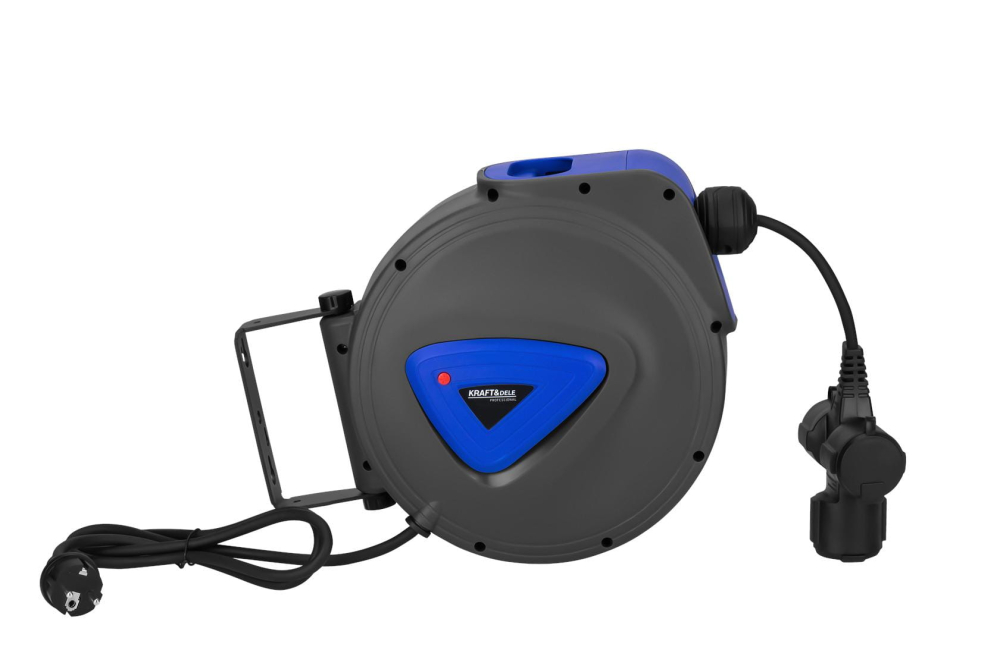 Prelungitor electric cu tambur, 10 m, cablu 3x1.5 mm, priză cu protecție copii, montare pe perete [7]