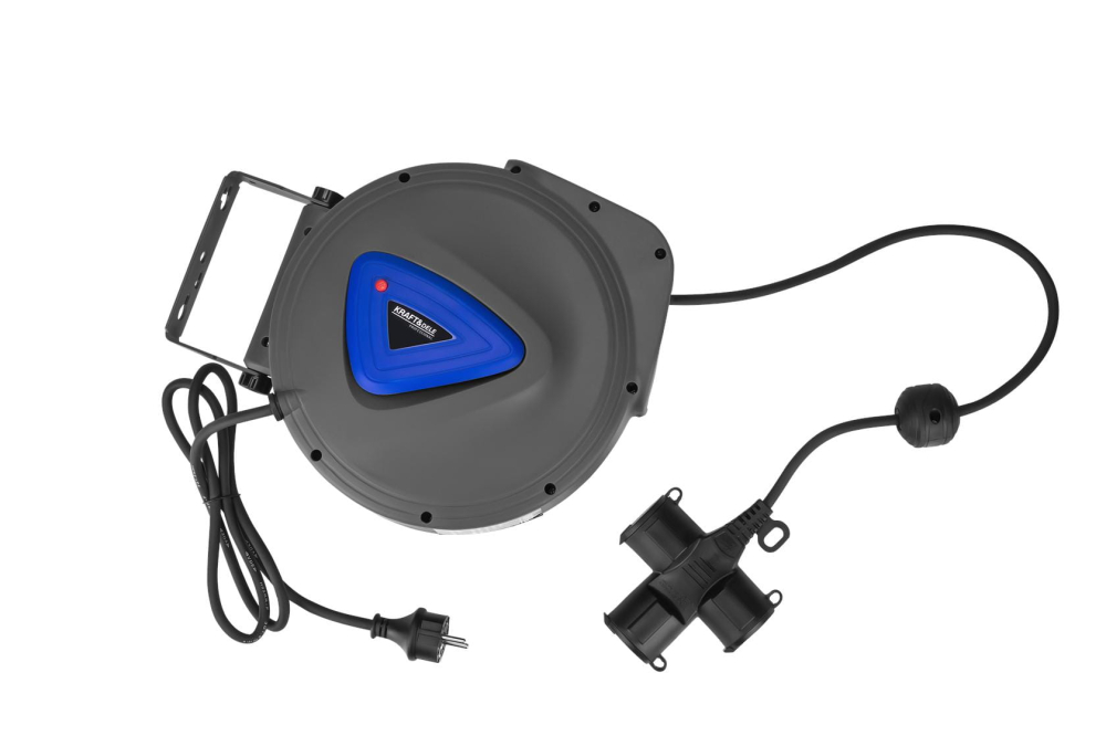 Prelungitor electric cu tambur 20 m, cablu 3x1.5 mm, priză cu protecție copii, montare pe perete [6]