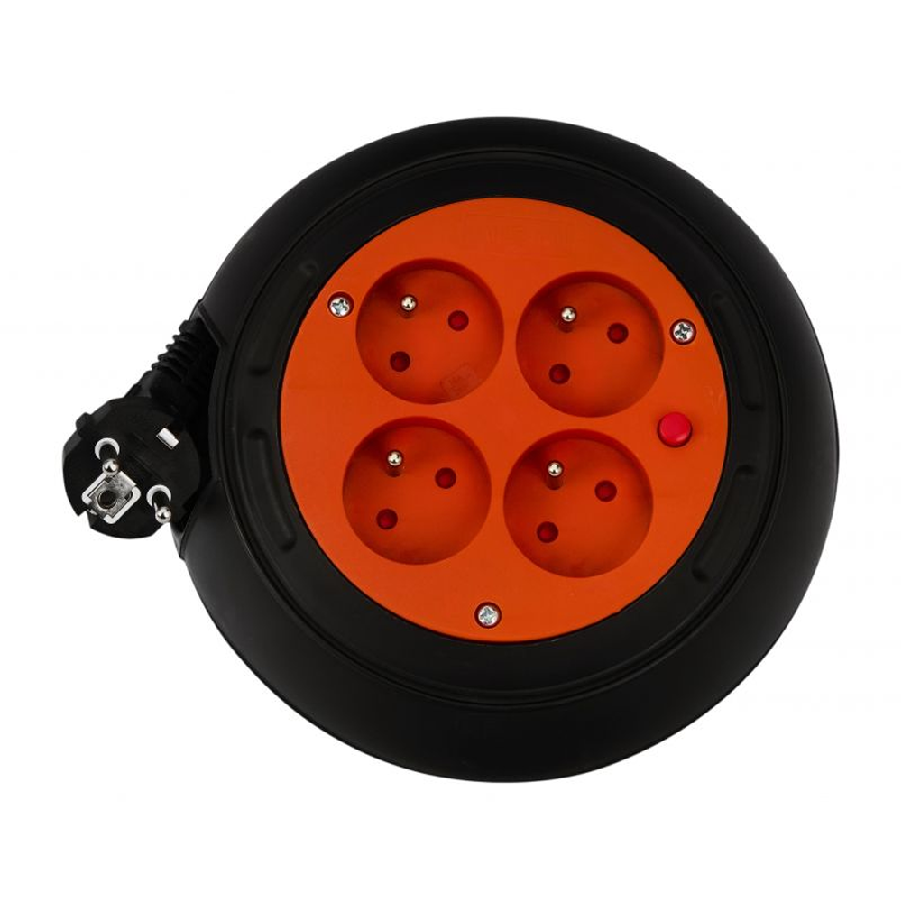Prelungitor retractabil 6 m, 4 prize cu împământare, 230 V, protecție la suprasarcină, KD4038 [2]