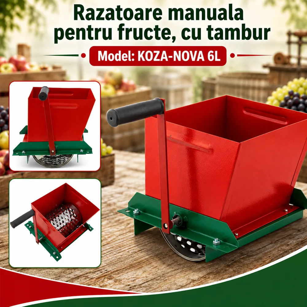 Răzătoare manuală pentru fructe 6 L, cu tambur, model MINI [4]