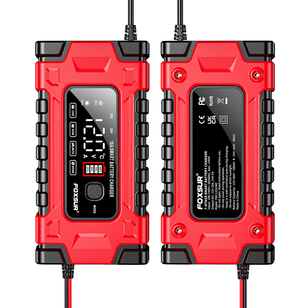 Redresor Auto Inteligent 12V 10A / 24V 5A, Fast Charge, pentru Mașină, Motocicletă, Camion, Baterii AGM, Gel, Deep Cycle, Plumb-Acid, Puls cu Funcție de Reparare [5]