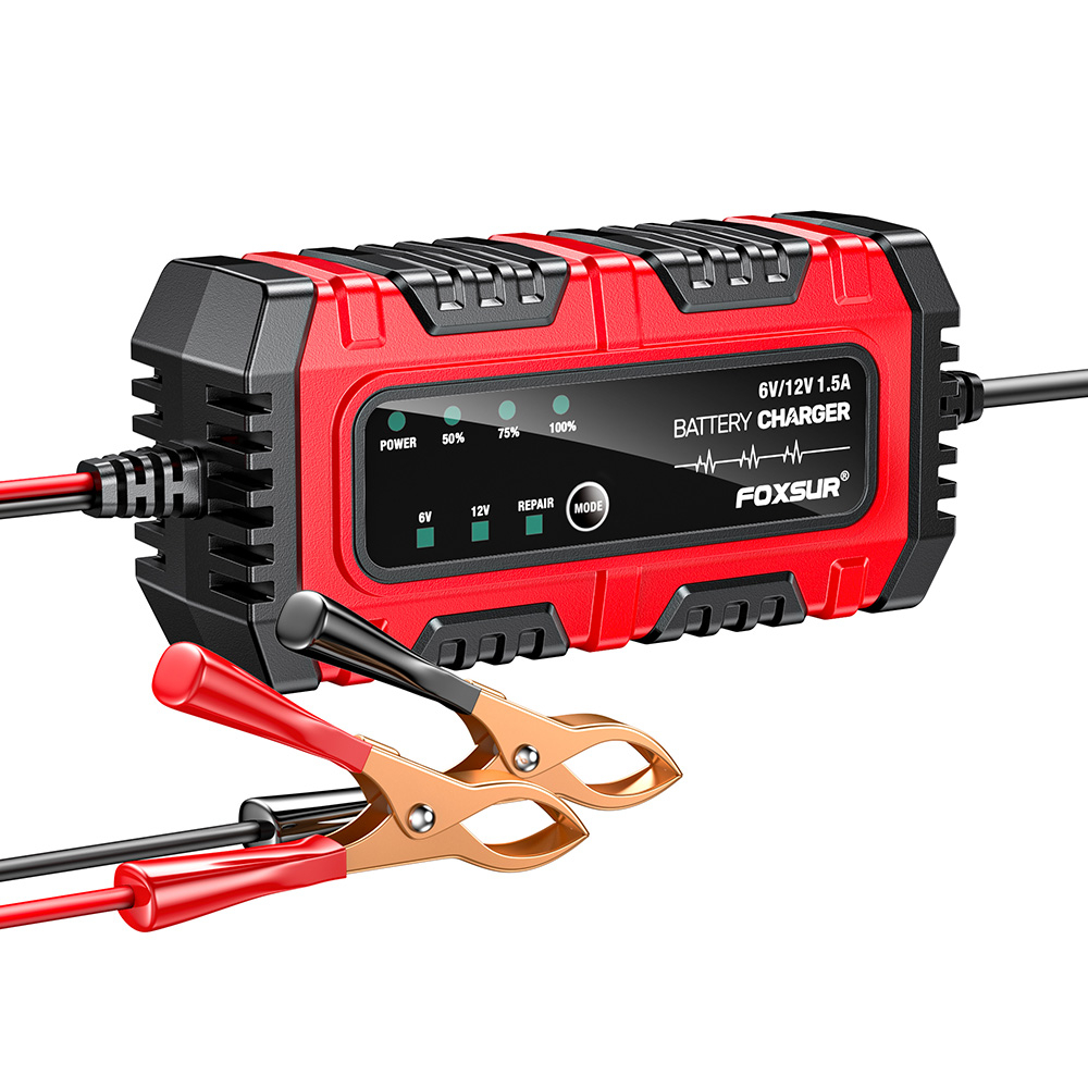 Redresor Inteligent 6V/12V 1.5A pentru Mentenanță și Încărcare Trickle, Baterii Moto și Auto FOXSUR [4]