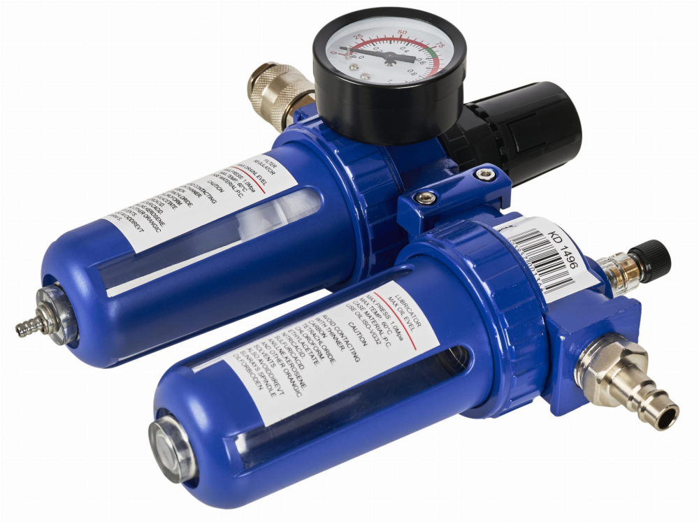 Reductor de Presiune Pneumatic 1/2", Filtru Separator de Apă și Lubrifiant, Manometru 10 Bar, Debit 1000 l/min [5]