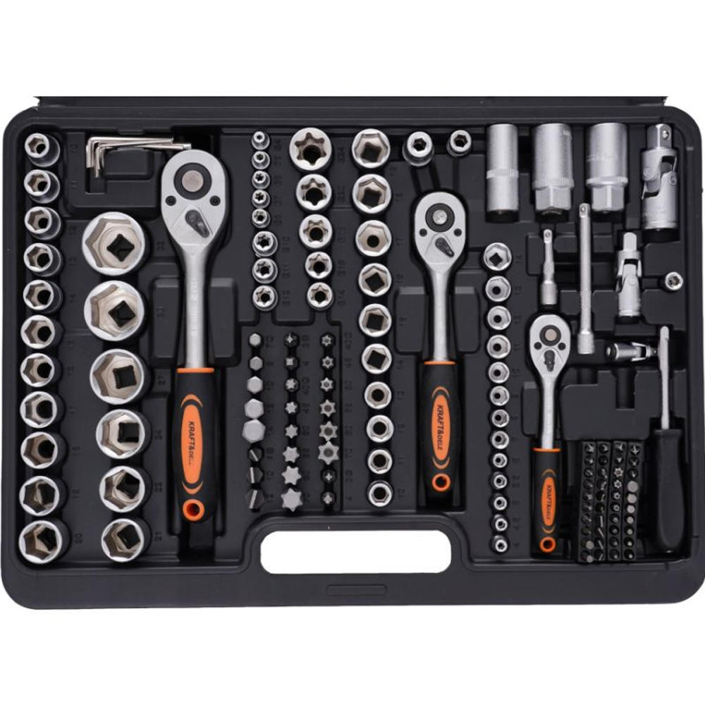 Set scule 292 piese, prinderi 1/4", 3/8" și 1/2", tubulare, biți și clichete, KD10460 [4]