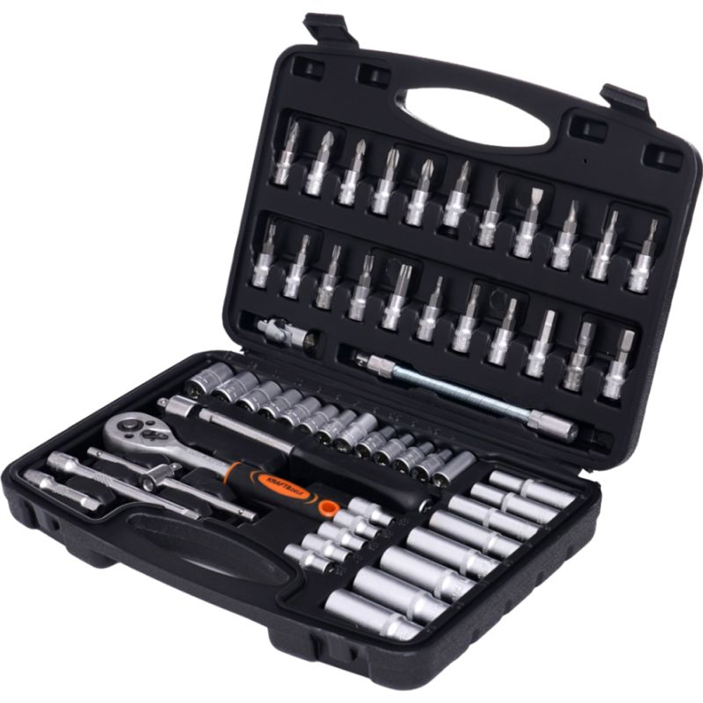 Set scule 56 piese, prindere 1/4", tubulare, biți, clichet 24T, oțel CrV, KD10834 [3]