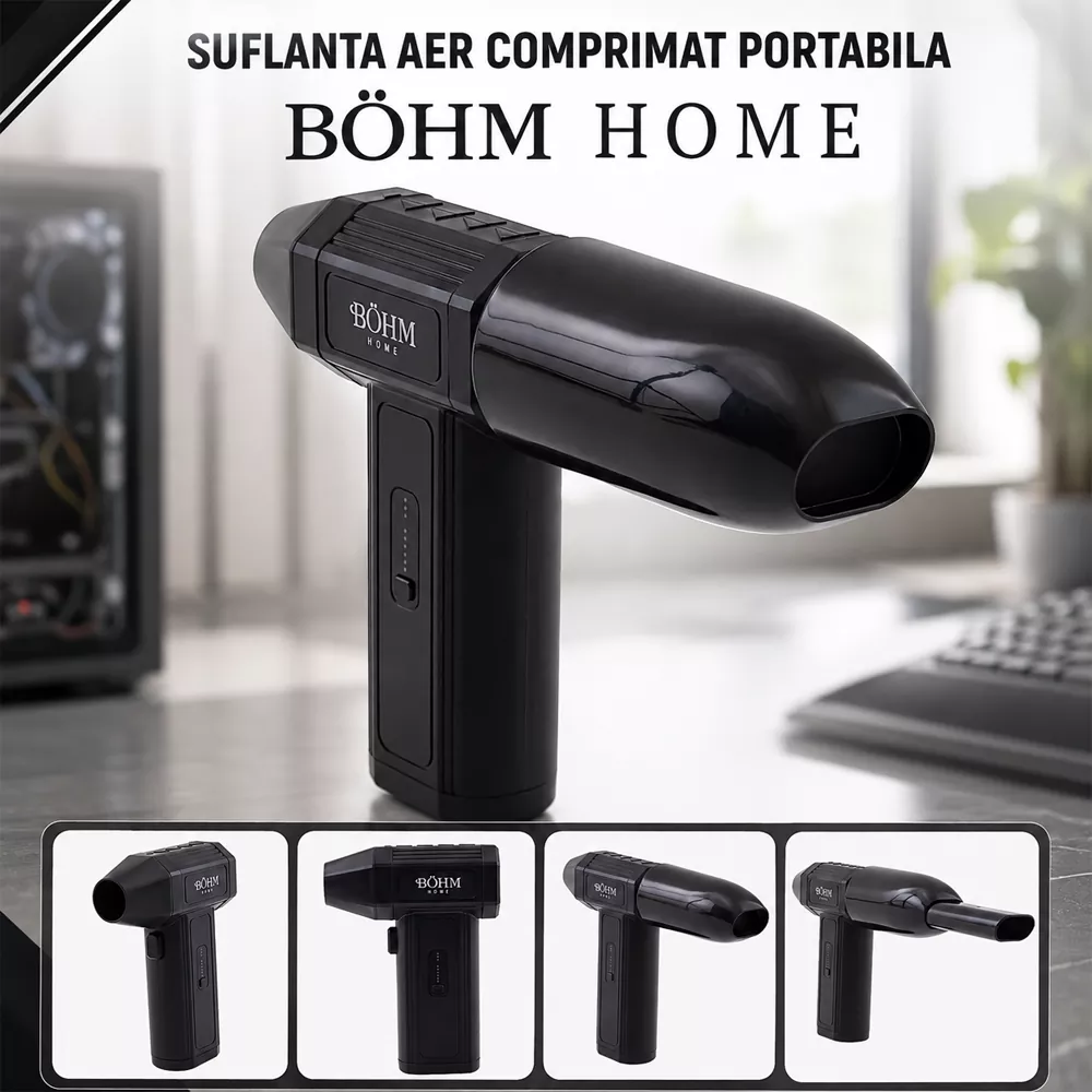 Suflantă aer comprimat portabilă 180W, 55 m/s, acumulator 8000mAh, 6 trepte, BLFS-03 [5]
