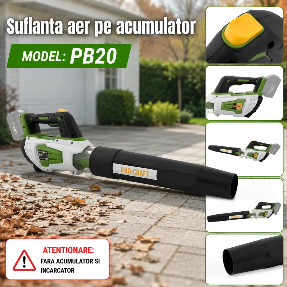 Suflantă pe acumulator 20V, 16000 rpm, 13,2 m³/min, PB20 [Fără acumulator și încărcător] [5]