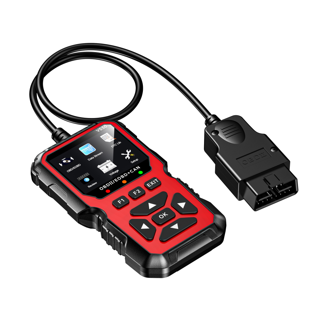 Tester Auto Multimarca V530, Diagnoză OBD2 Completă, Citire și Ștergere Erori Motor, Ecran Color, 10 Limbi, FOXSUR [3]