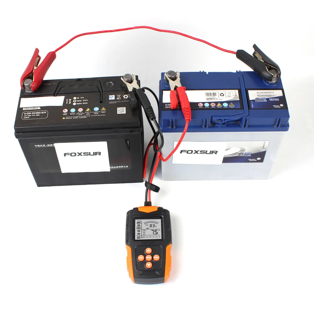 Tester de baterie auto 12V/24V, 100-2000 CCA 2Ah-220 Ah, analizor digital baterie pentru masini, camioane, motociclete, SUV-uri, barci [2]