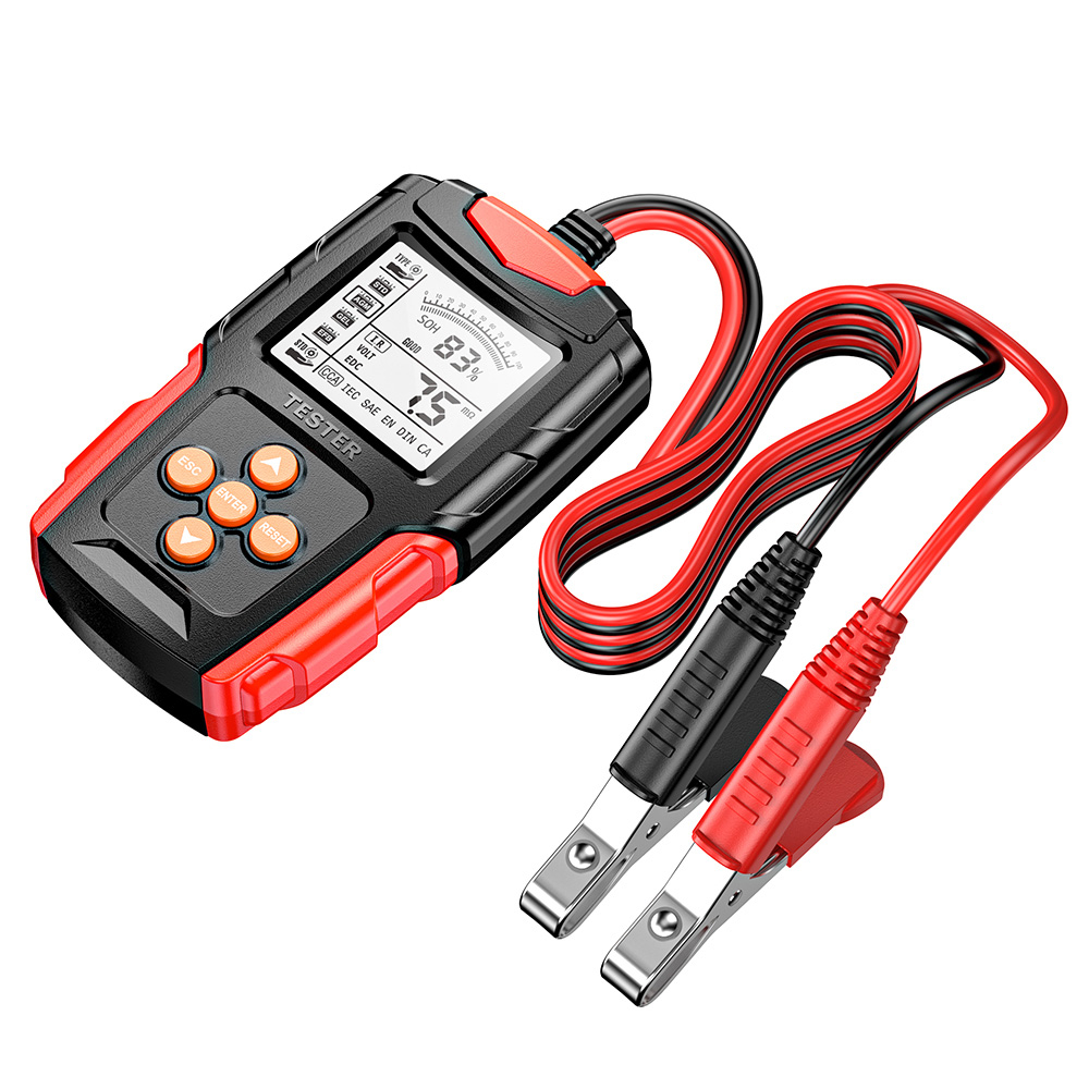 Tester digital baterii 12/24 V, 3–200 Ah, afișaj LCD 2,7", cablu 650 mm [2]