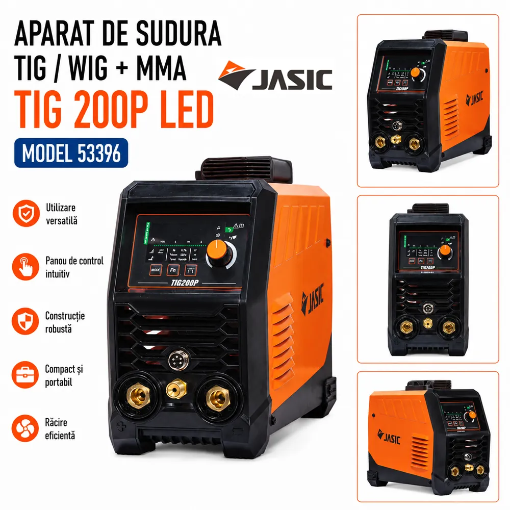 Aparat de sudură TIG Pulse și MMA 200A, aprindere HF, control digital și afișaj LED, TIG 200P LED [3]