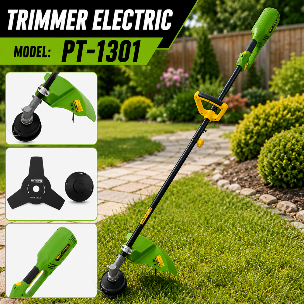 Trimmer electric 1300W, 220V, 7000 rot/min, lățime tăiere 380 mm, PT-1301 [5]