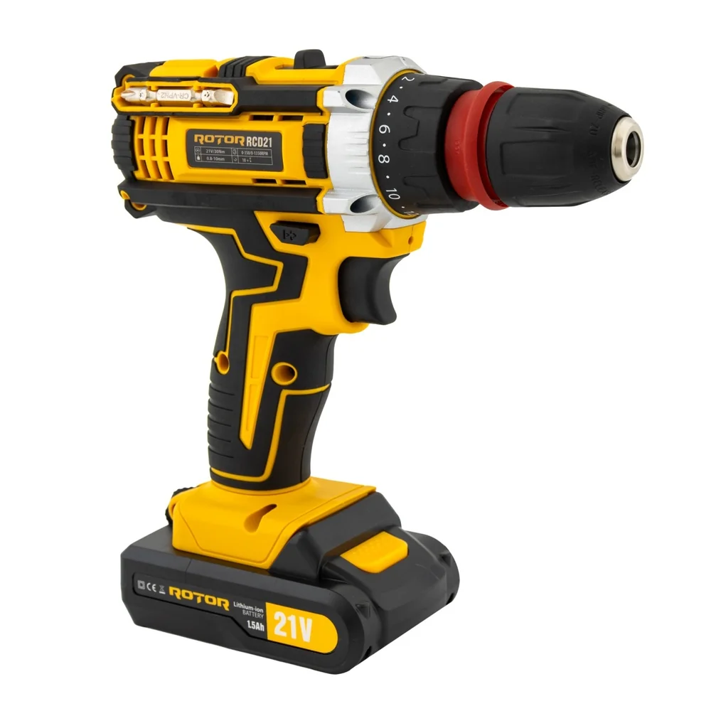 Trusă Mașină de găurit și înșurubat cu acumulator 21V, 30 Nm, Brushless, 2 acumulatori 1,5Ah, RCD21 [3]