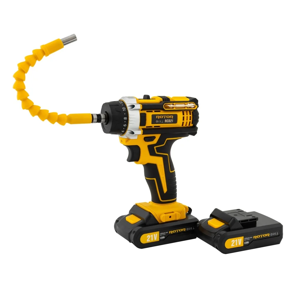 Trusă Mașină de găurit și înșurubat cu acumulator 21V, 30 Nm, Brushless, 2 acumulatori 1,5Ah, RCD21 [2]
