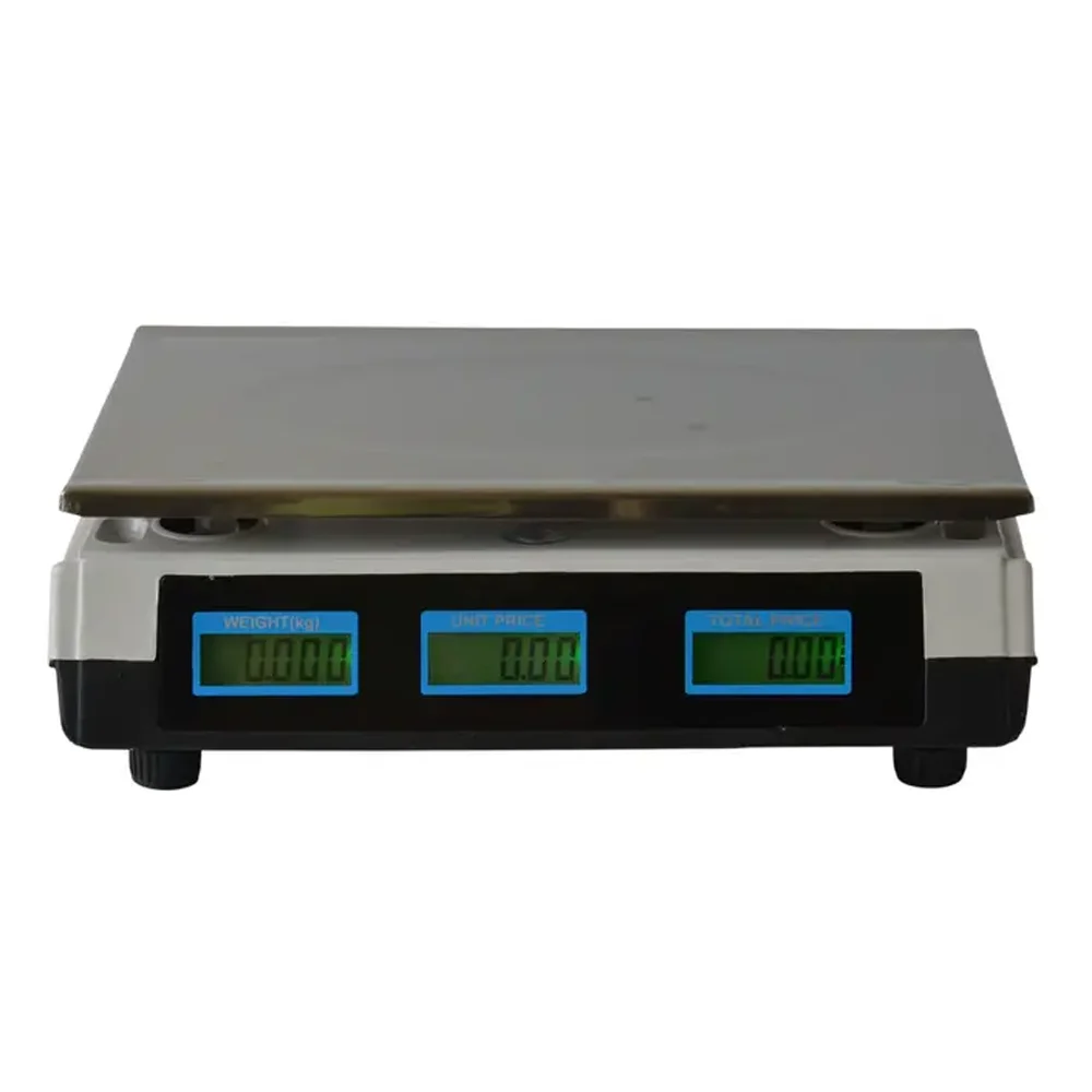 Cântar electronic comercial 40 kg, afișaj dublu iluminat, platan din inox și acumulator [2]