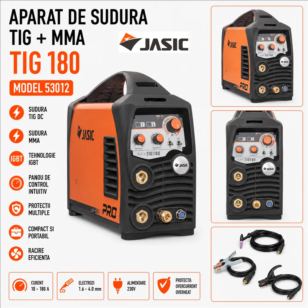 Aparat de sudură TIG/WIG și MMA 180A, amorsare HF și pistolet TIG inclus, TIG 180 [2]