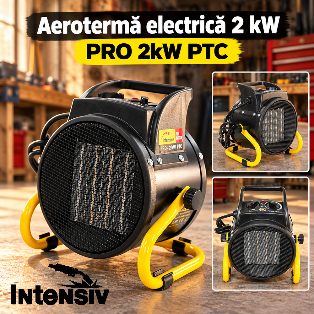 Aerotermă electrică 2 kW, 230 V, 4 poziții, debit aer 158 m³/h, PRO 2kW PTC [3]