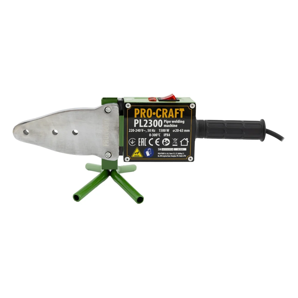 Plită sudură PPR 1500W, 300°C, 6 bacuri 20–63 mm, 2 trepte temperatură, PL2300 [2]
