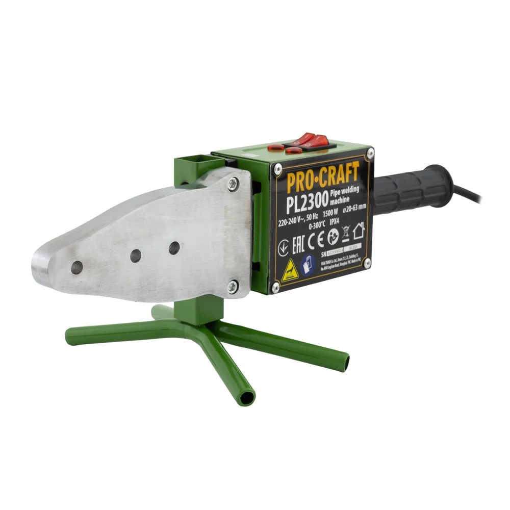 Plită sudură PPR 1500W, 300°C, 6 bacuri 20–63 mm, 2 trepte temperatură, PL2300 [1]
