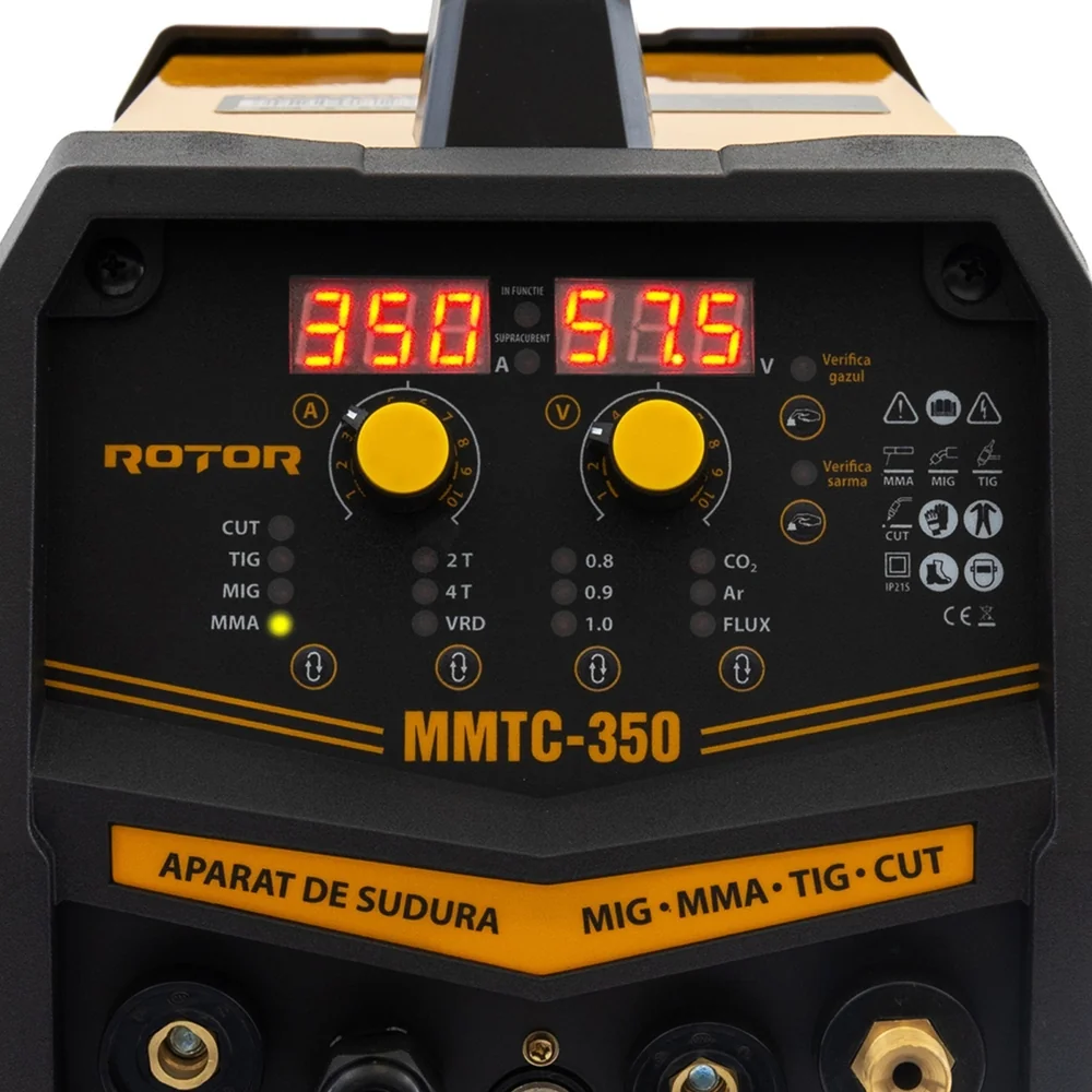 Aparat de sudură 4 în 1 MIG/MMA/TIG/CUT, 15–350A, 220–240V, dublu display, MMTC-350 [5]
