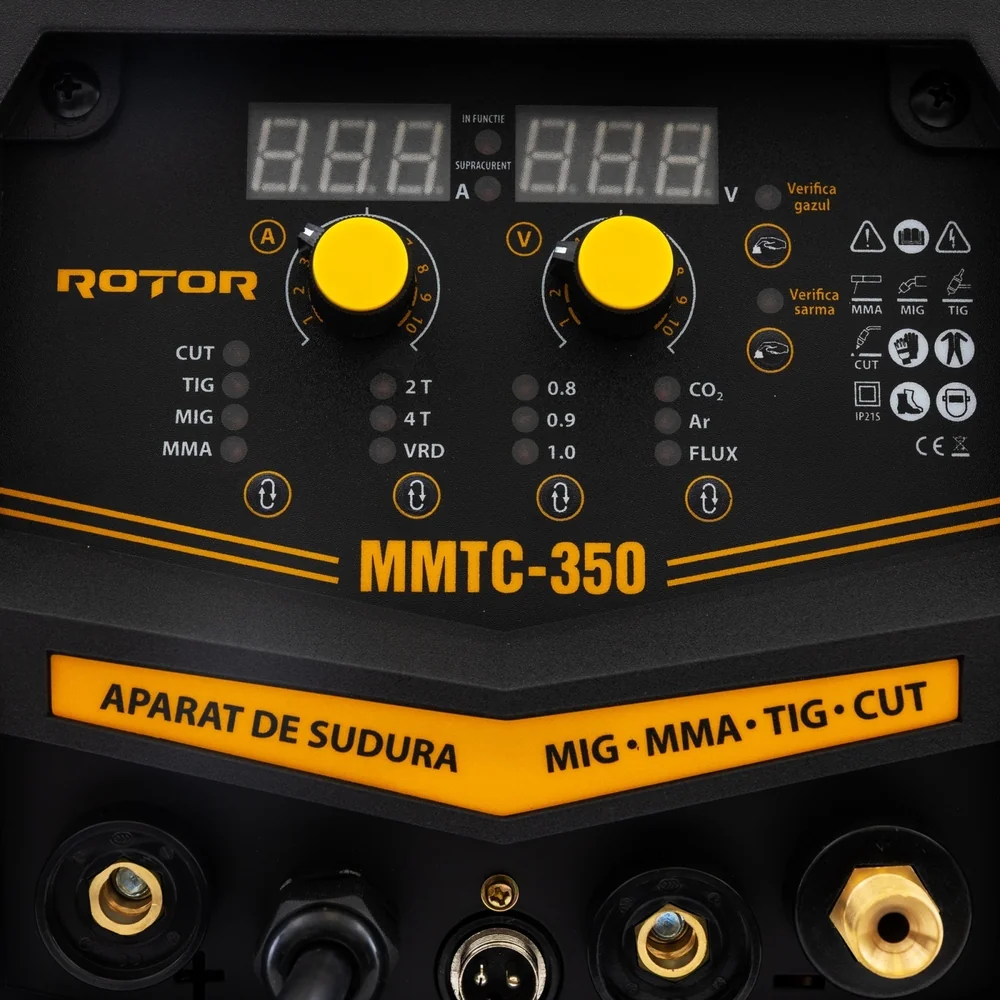 Aparat de sudură 4 în 1 MIG/MMA/TIG/CUT, 15–350A, 220–240V, dublu display, MMTC-350 [6]