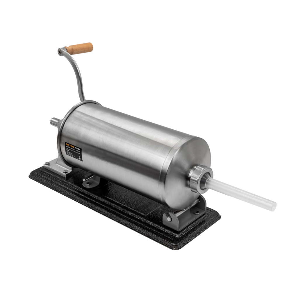Aparat manual de făcut cârnați 5,5 kg, orizontal, cuvă rabatabilă, 4 pâlnii, fixare cu 2 cleme, RY-2010PA [1]