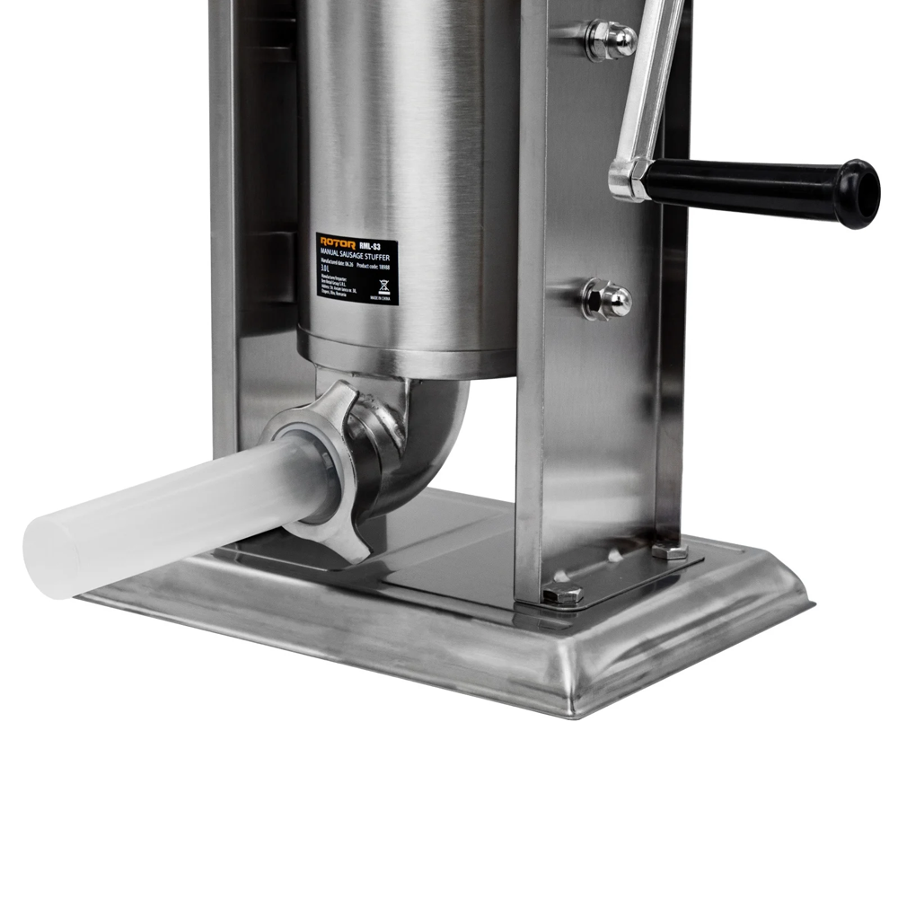 Aparat mecanic de făcut cârnați 3 L, vertical, inox alimentar, cuvă basculantă, 6 pâlnii, RML-S3 [2]
