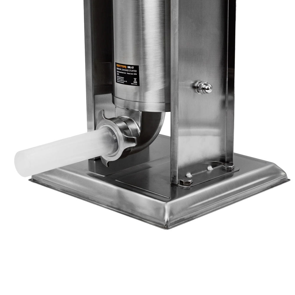 Aparat mecanic de făcut cârnați 7 L, vertical, inox alimentar, cuvă basculantă, 6 pâlnii, RML-S7 [3]