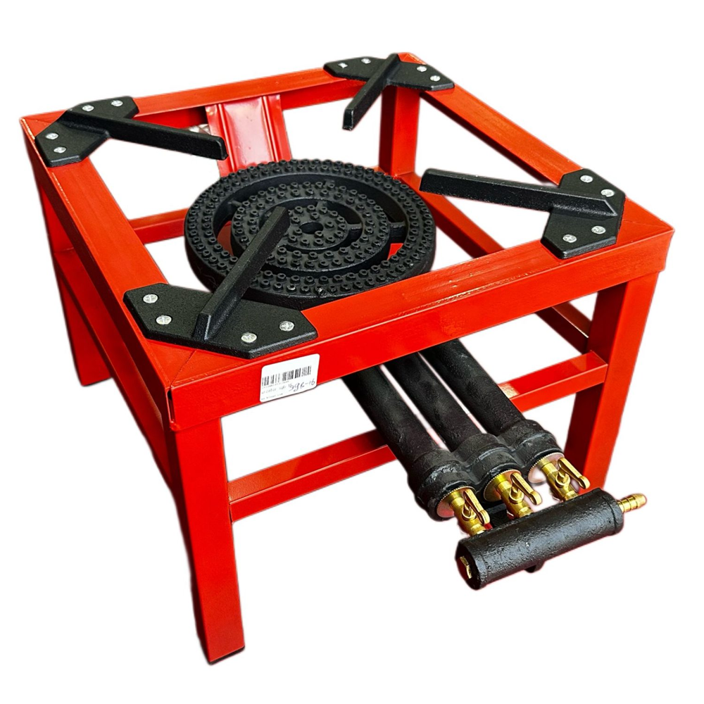 OFERTA ZILEI - Arzător pe gaz / Pirostrie cu 3 focuri, 12,2 kW, fontă și oțel, pentru butelie propan-butan, SGB-16