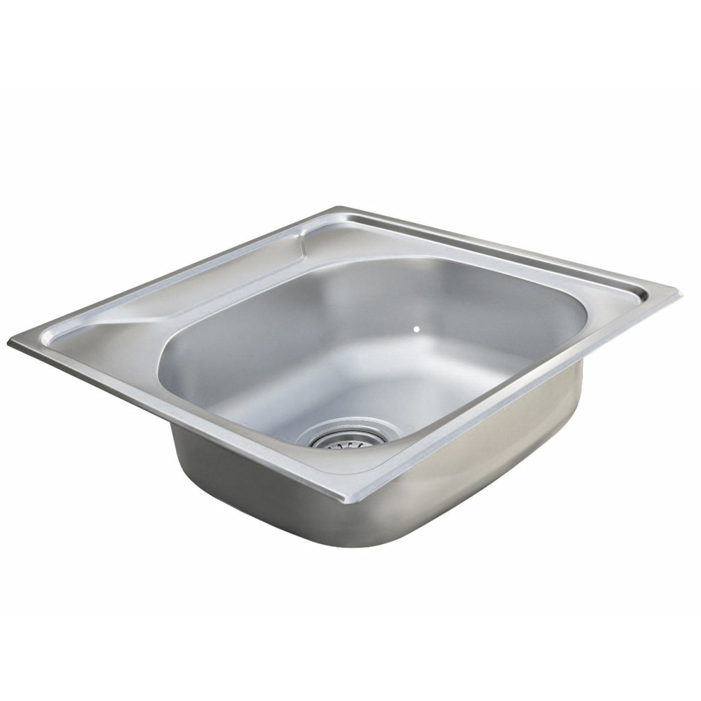 Chiuvetă de bucătărie pătrată din inox AISI 304, 50 x 50 x 17 cm, finisaj lucios, PS500 (5 ANI GARANȚIE) [2]